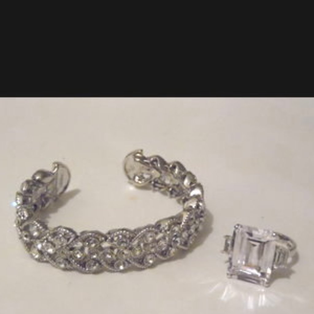 Joan Boyce Woven Crystal Bracelet And Ring Set
